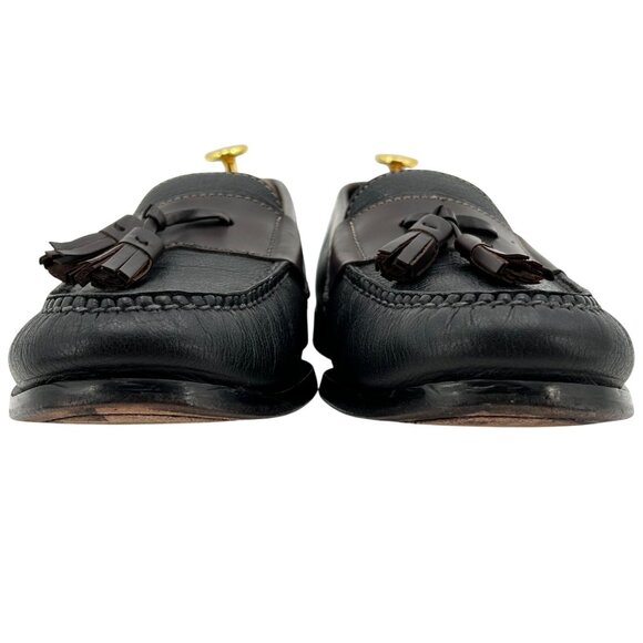 Cole Haan Men's 10D Black Brown Pebble Leather Pinch Tassel Loafers Dress Shoes - Picture 10 of 12